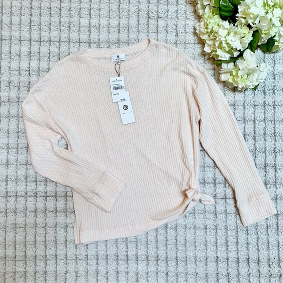 Socialite Tops - Socialite Pink Waffle Knit Top
